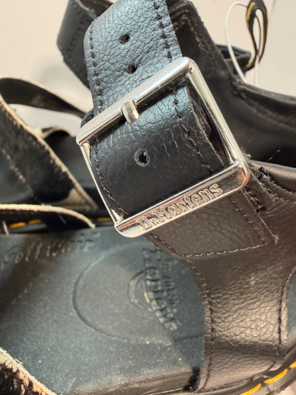 Dr. Martens Black and White Cowhide Platform Sandals - Picture 5 of 10